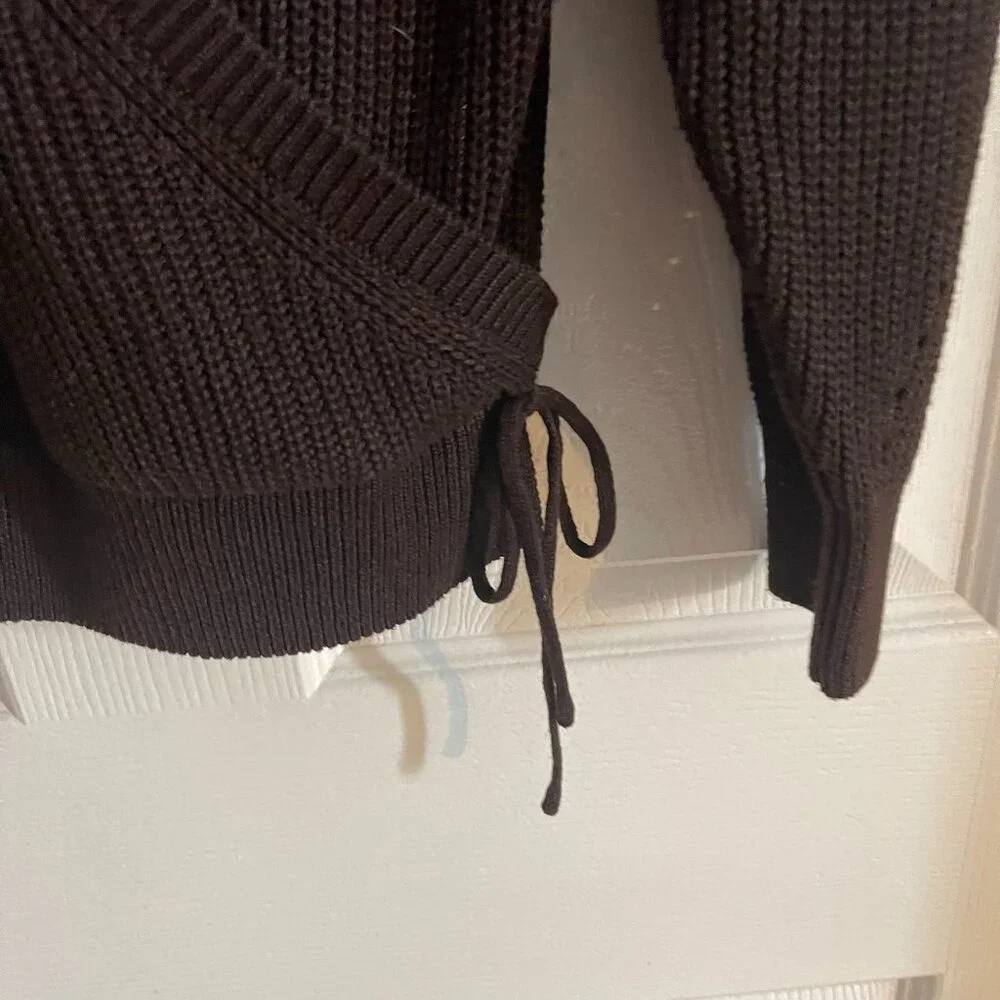 NWOT Women's Wrap Sweater Chocolate-Large - Picture 4 of 14